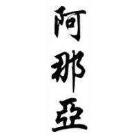 Anaya Family Name Chinese Calligraphy Scroll