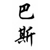 Bass Family Name Chinese Calligraphy Scroll