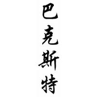 Baxter Family Name Chinese Calligraphy Scroll