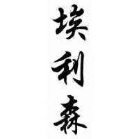 Ellison Family Name Chinese Calligraphy Painting