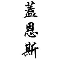 Gaines Family Name Chinese Calligraphy Scroll