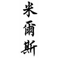Mills Family Name Chinese Calligraphy Painting