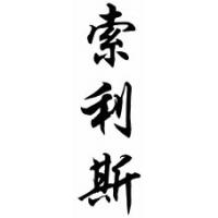Solis Family Name Chinese Calligraphy Scroll