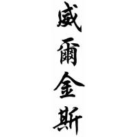 Wilkins Family Name Chinese Calligraphy Painting